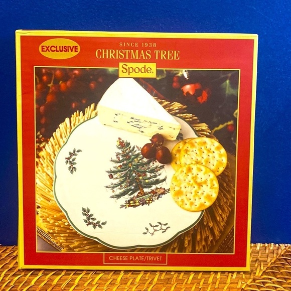 BRAND NEW IN BOX Spode Christmas Tree 9" Cheese Cookie Plate Trivet - Picture 4 of 5